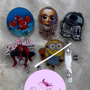 Cartoon character badge reels